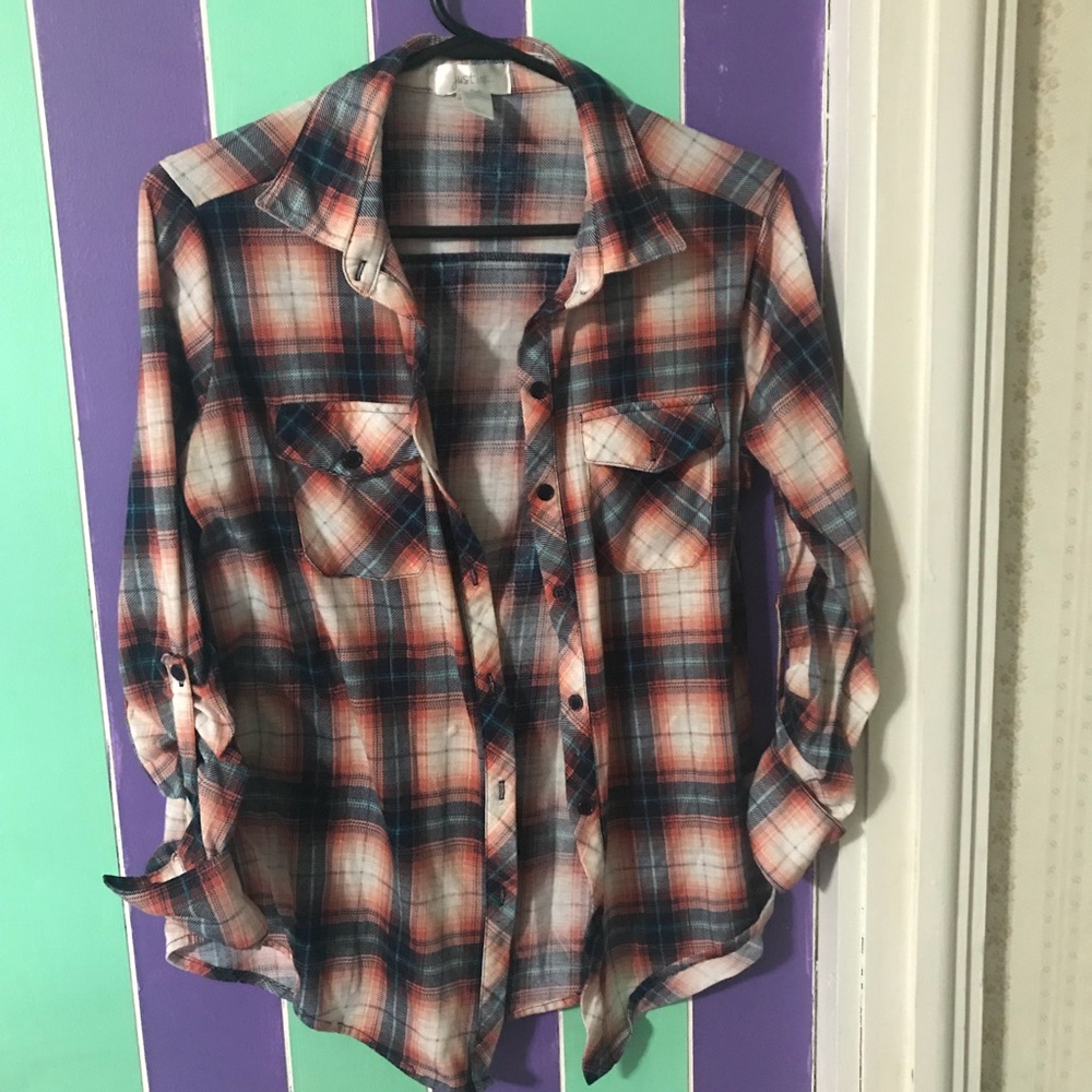 Button up plaid shirt